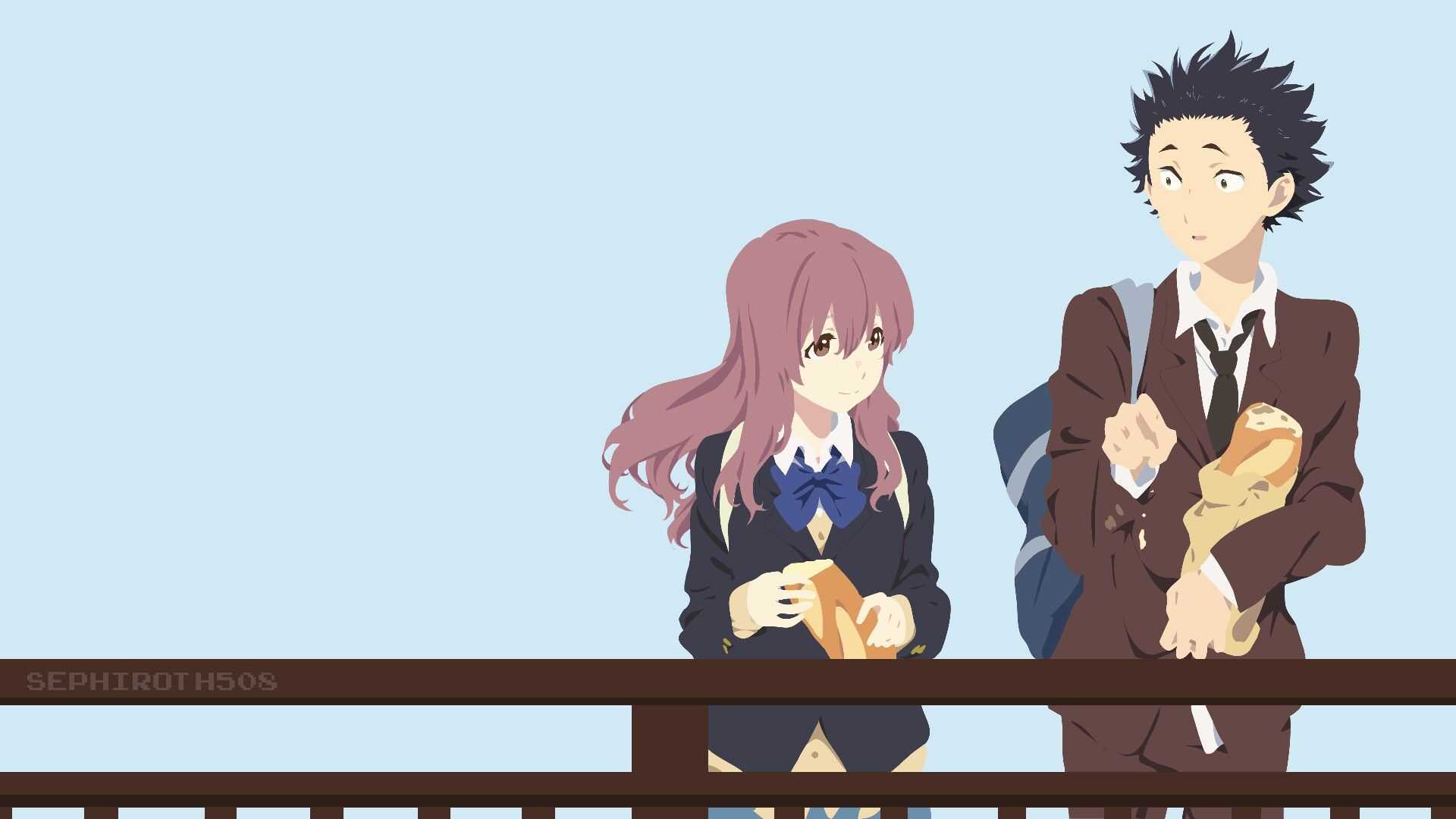 Иллюстрация «форма голоса», аниме, koe no katachi, shouko nishimiya, shouya ishida, hd обои