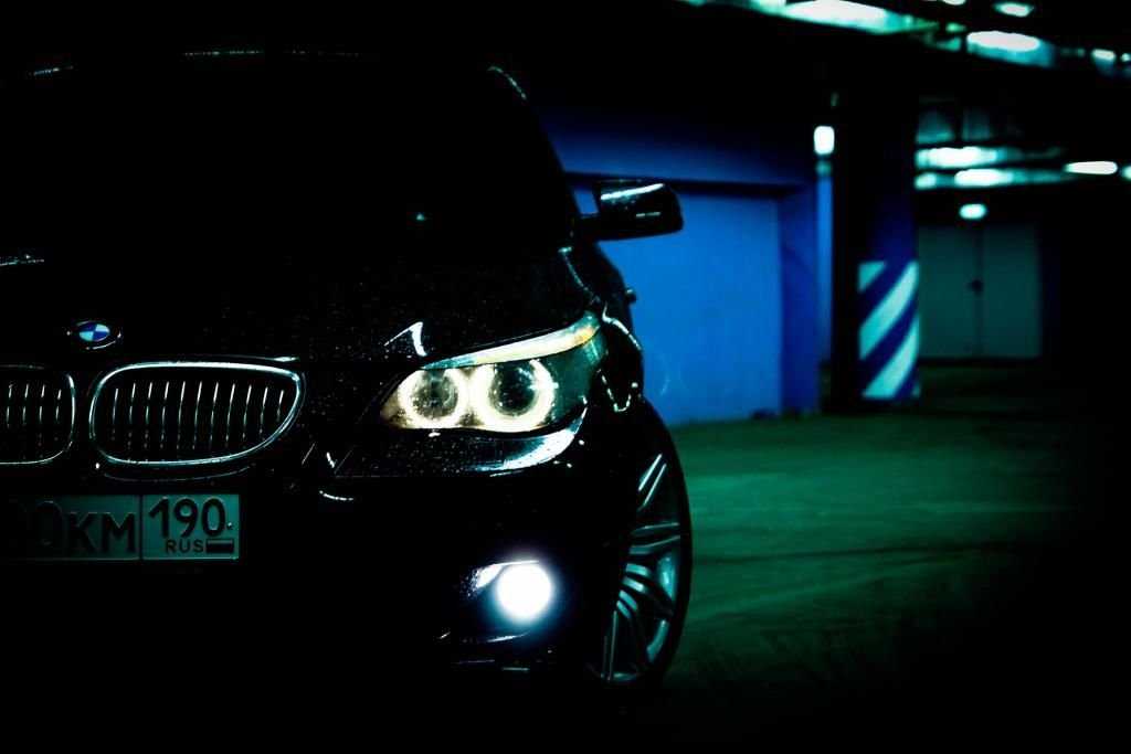 Bmw, m5, седан, черный, город, ночь, hd обои