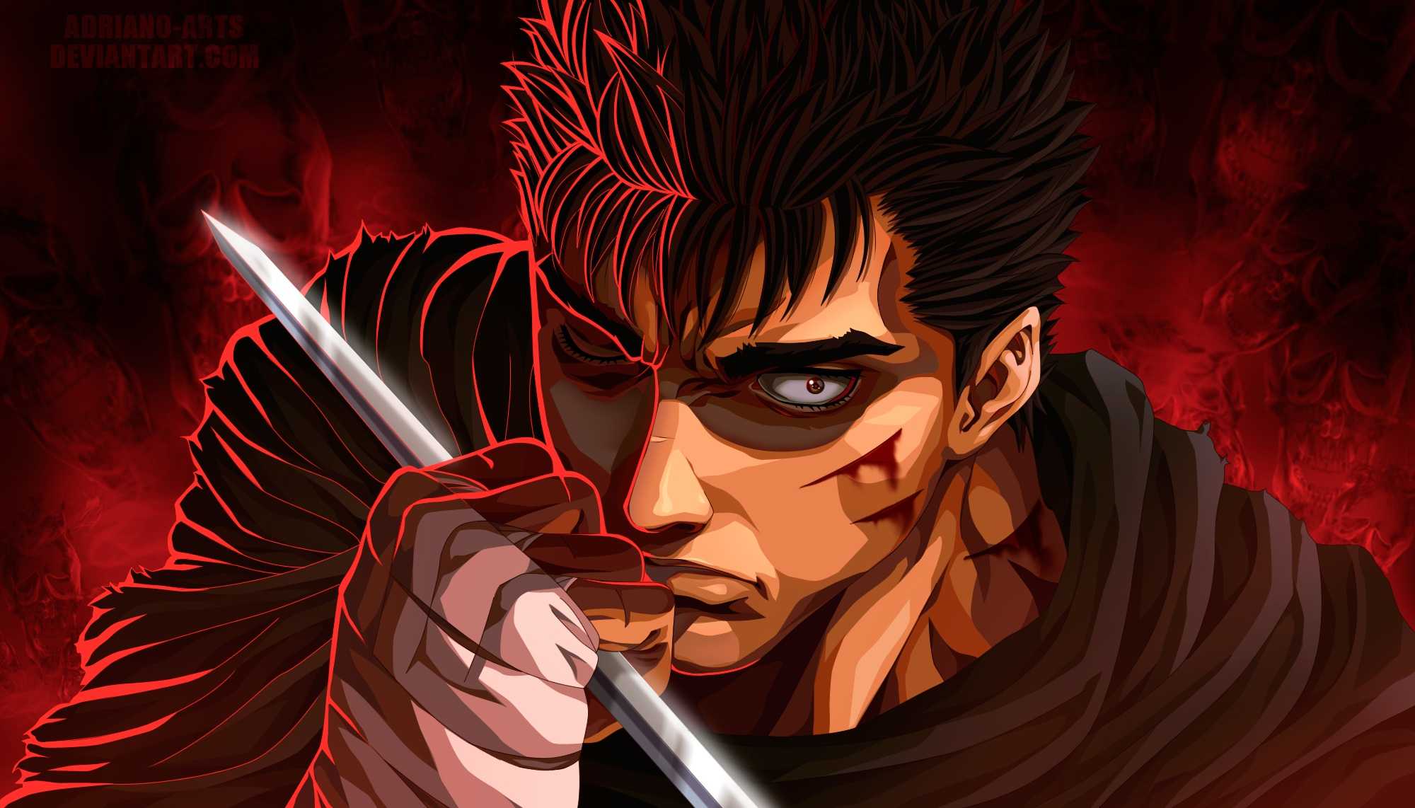Hd wallpaper: brown line wallpaper, berserk, anime, black background, no people | wallpaper flare