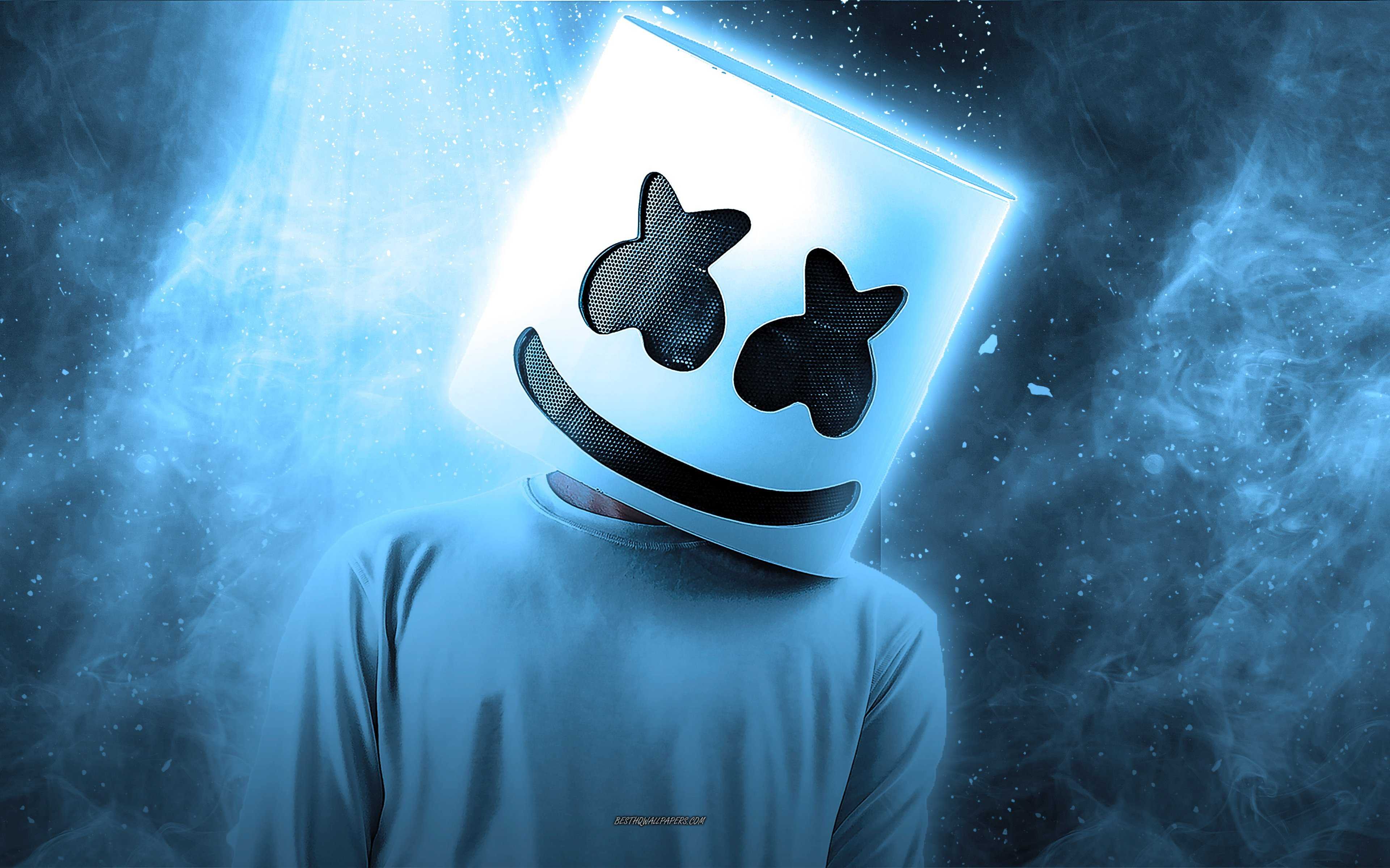 Dj marshmello, диджей, неон, 4k, hd обои | wallpaperbetter