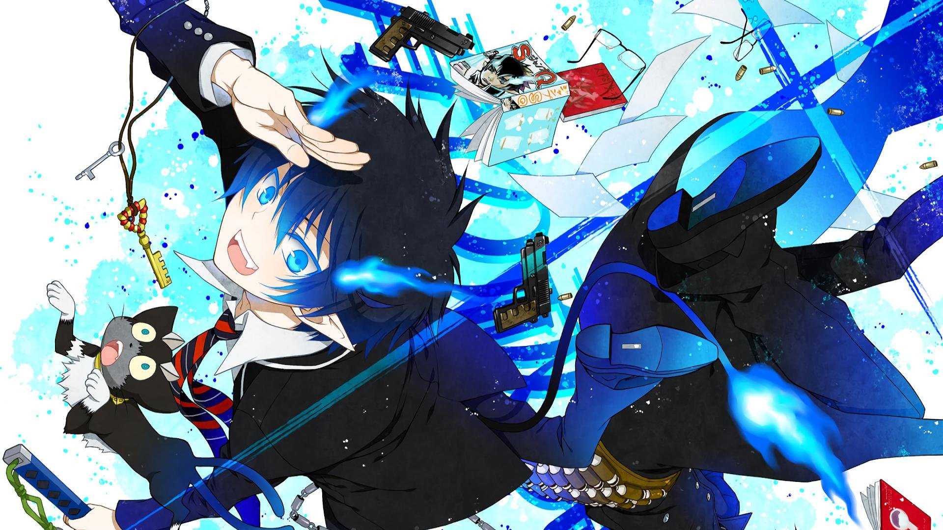 Окумура рин, синий, аниме, blue exorcist, hd обои | wallpaperbetter